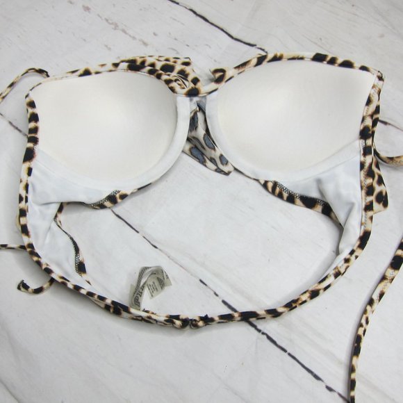 PINK Victoria's Secret Leopard Print Bikini TOP - Picture 4 of 9